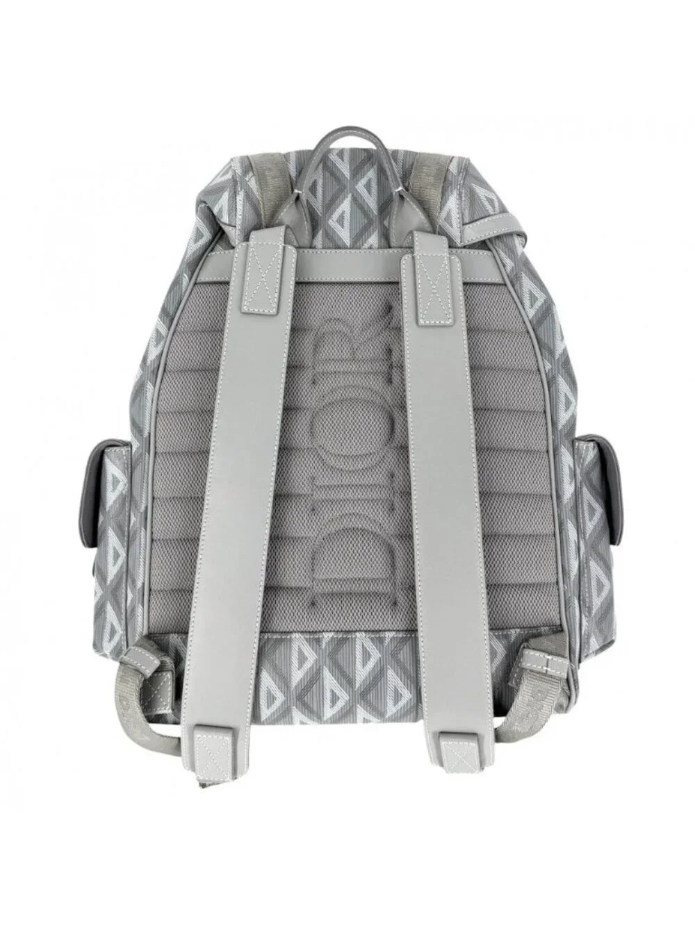 Dior Backpack CD Diamond Hit the Road Leather Gray Silver
